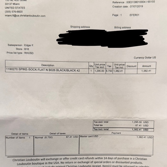 Christian Louboutin Black and Gold Spiked Sneakers - Picture 8 of 8